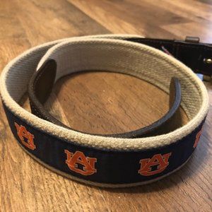 NWOT Vineyard Vines University Auburn brass buckle canvas leather size 30 belt